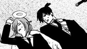 akiangel (chainsaw man manga panel) passed out on the ground